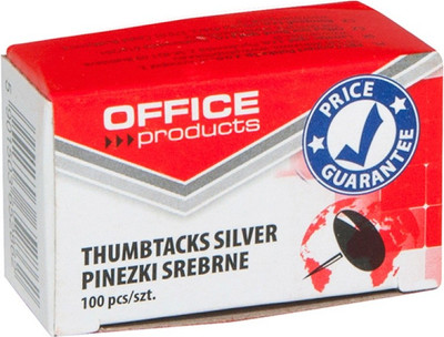 Кнопки канцелярские Office Products 18195013-19 (серебристый, 100шт) - 