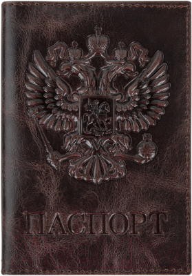 Обложка на паспорт Brauberg 3D герб / 238194 (темно-коричневый)