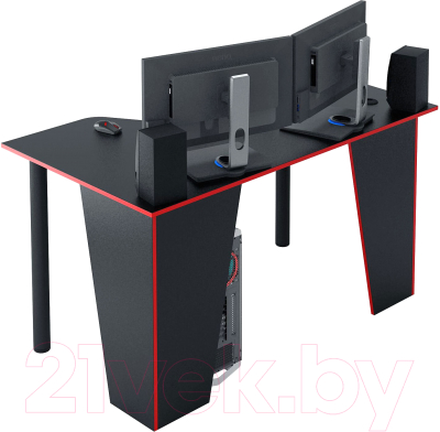 Геймерский стол MFMaster Форсаж-2 (черный/красный)