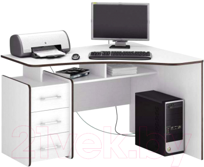 Письменный стол MFMaster Триан-5 правый (белый)