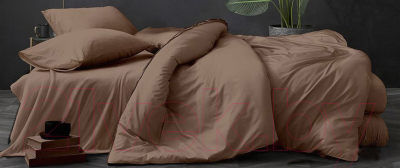 Комплект постельного белья LUXOR №17-1418 TPX Евро-стандарт (светло-коричневый, поплин)