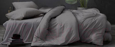 Комплект постельного белья LUXOR №17-1502 TPX Евро-стандарт (темно-серый, поплин)