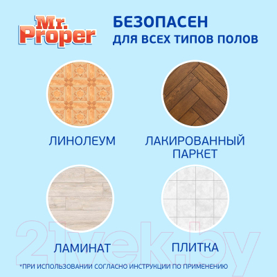Чистящее средство для пола Mr.Proper Для домов с Котами Свежий цитрус (500мл)