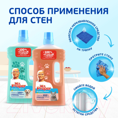 Чистящее средство для пола Mr.Proper Для домов с Котами Свежий цитрус (500мл)