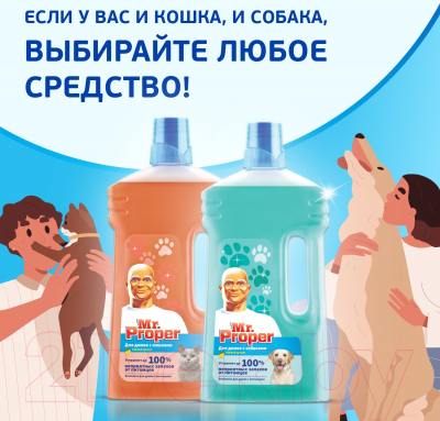 Чистящее средство для пола Mr.Proper Для домов с Котами Свежий цитрус (500мл)