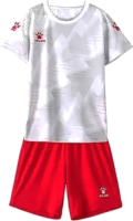 Футбольная форма Kelme Short Sleeve Football Set / 9151ZB3002-100 (р.140, белый/красный) - 