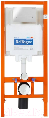 Унитаз подвесной с инсталляцией BelBagno BB507B/BB2020SC/BB002-80/BB005-PR-CHROME