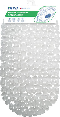 Коврик на присосках Вилина Морская галька 6805 (36x69, прозрачный) -