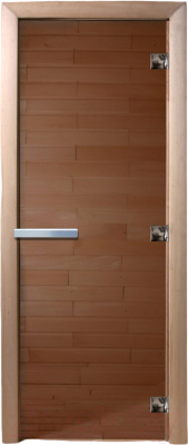 Стеклянная дверь для бани/сауны Doorwood 60x180 (бронза)