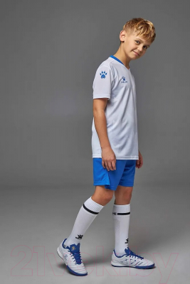 Футбольная форма Kelme Short-sleeved Football Suit / 8251ZB3003-100 (р.140, белый/синий)