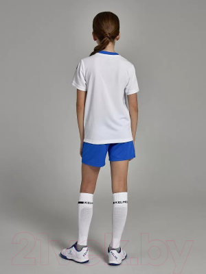 Футбольная форма Kelme Short-sleeved Football Suit / 8251ZB3003-100 (р.140, белый/синий)