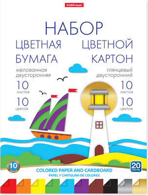 Набор цветной бумаги и картона Erich Krause 58504 -