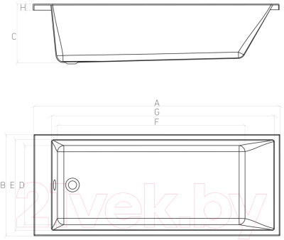 Ванна акриловая Bonito Home Grande 140x70 / BH-GR-205-140/St (с ножками)