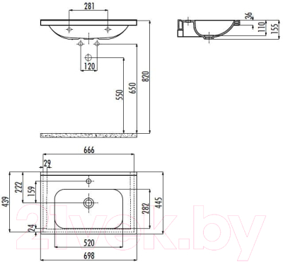 Умывальник Creavit Ideal 69.8 ID070-00CB00E-0000