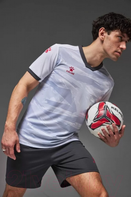 Футбольная форма Kelme Short Sleeve Football Suit / 8151ZB1003-100 (4XL, белый/черный)