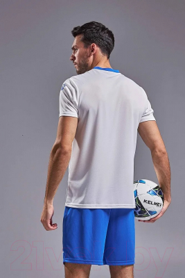 Футбольная форма Kelme Short-Sleeved Football Suit / 8251ZB1003-100 (3XL, белый/синий)