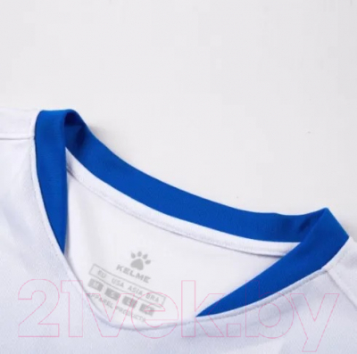Футбольная форма Kelme Short-Sleeved Football Suit / 8251ZB1003-100 (3XL, белый/синий)
