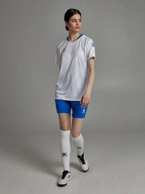 Футбольная форма Kelme Short-Sleeved Football Suit / 8251ZB1003-100 (3XL, белый/синий)