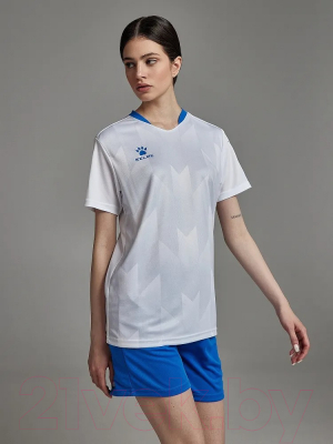 Футбольная форма Kelme Short-Sleeved Football Suit / 8251ZB1003-100 (3XL, белый/синий)