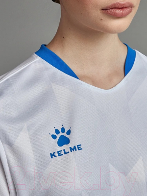 Футбольная форма Kelme Short-Sleeved Football Suit / 8251ZB1003-100 (3XL, белый/синий)