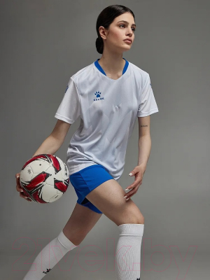 Футбольная форма Kelme Short-Sleeved Football Suit / 8251ZB1003-100 (L, белый/синий)