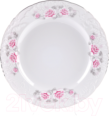 Тарелка закусочная (десертная) Cmielow i Chodziez OMDZ23-Рококо-35 (бледная роза/линия платина)