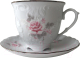 Чашка с блюдцем Cmielow i Chodziez Rococo / OMDZ23-54 (бледная роза/линия платина) - 