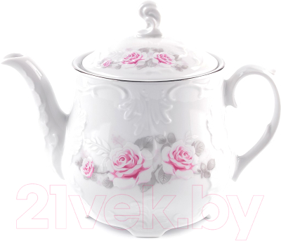 Заварочный чайник Cmielow i Chodziez Rococo / OMDZ23-25 (бледная роза/линия платина)