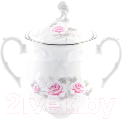 Сахарница Cmielow i Chodziez Rococo / OMDZ23-18 (бледная роза/линия платина)