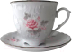 Чашка с блюдцем Cmielow i Chodziez Rococo / OMDZ23-42 (бледная роза/линия платина) - 