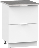 Шкаф-стол кухонный Интермебель Микс Топ ШСР 850-11-600 (белый премиум/лунный камень) - 