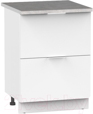Шкаф-стол кухонный Интермебель Микс Топ ШСР 850-11-600 (белый премиум/лунный камень)