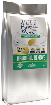 Сухой корм для кошек Pet's Brunch Hairball Remove шерстевыводящий (11кг)