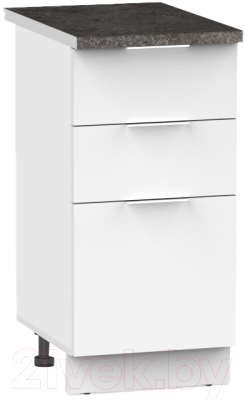Шкаф-стол кухонный Интермебель Микс Топ ШСР 850-14-400 (белый премиум/сесамо)
