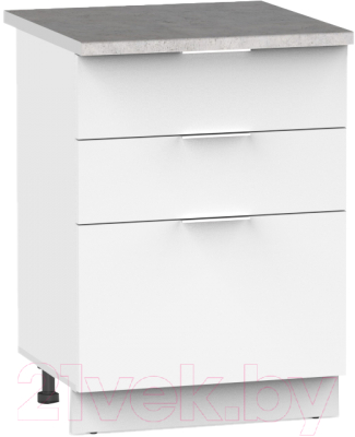 Шкаф-стол кухонный Интермебель Микс Топ ШСР 850-14-500 (белый премиум/лунный камень)