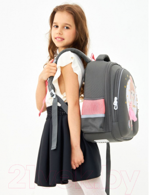 Школьный рюкзак Grizzly RAz-386-10 (серый)