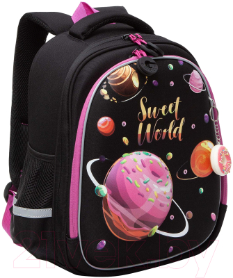 Школьный рюкзак Grizzly RAz-386-8 (черный)