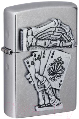 Зажигалка Zippo Dead Mans Hand / 49536 (серебряный)