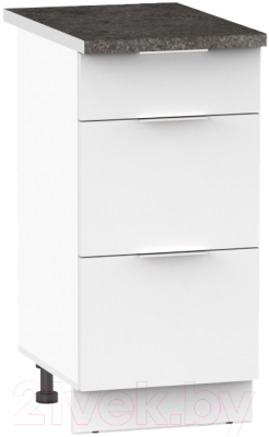 Шкаф-стол кухонный Интермебель Микс Топ ШСР 850-23-400 (белый премиум/сесамо)