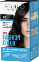 Крем-краска для волос Studio Professional Fashion Color 1.0 (черный) - 