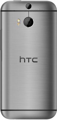 Смартфон HTC One Dual / M8 (серый металлик) - вид сзади