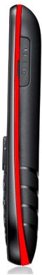 Мобильный телефон Samsung E1200 (черно-красный) - вид сбоку