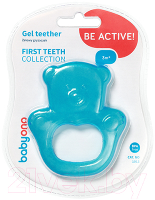 Прорезыватель для зубов BabyOno Медвежонок / 1013 (голубой) - Пример фото в упаковке