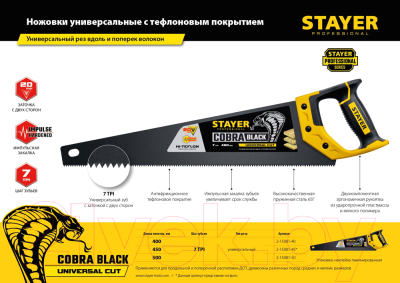 Ножовка Stayer Cobra Black 2-15081-50