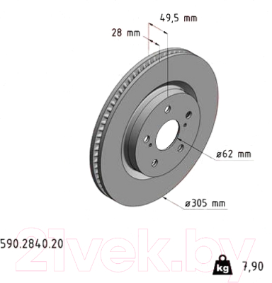 Тормозной диск Zimmermann 590.2840.20