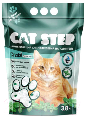 Наполнитель для туалета Cat Step Crystal Fresh Mint / 20363011 (3.8л/1.67кг)