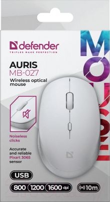 Мышь Defender Auris MB-027 / 52028 (белый)