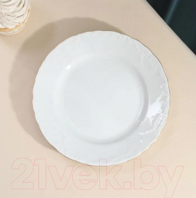 Тарелка закусочная (десертная) Cmielow i Chodziez Rococo / OMDZ21-Рококо-19 (линия золото)