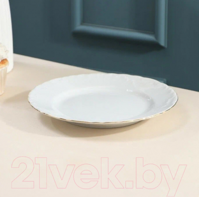 Тарелка закусочная (десертная) Cmielow i Chodziez Rococo / OMDZ21-Рококо-19 (линия золото)