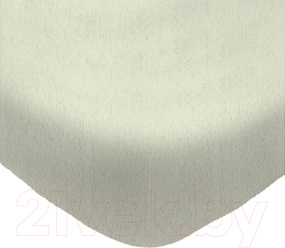 Простыня Luxsonia Махра на резинке 180x200 / Мр0020-6 (молочный)